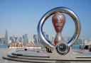 FIFA's Countdown Clock ticks away the time before the start of the World Cup in Qatar