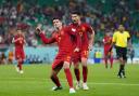 Alvaro Morata celebrates after scoring Spain's seventh goal against Costa Rica