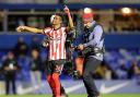 Amad Diallo celebrates after the final whistle at Birmingham - the forward is on loan at Sunderland from Manchester United