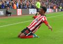 Amad Diallo celebrates after opening the scoring in Sunderland's 3-0 win over Millwall at the Stadium of Light