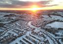 Sunrise at Consett this morning as areas of County Durham woke up to snowy scenes.