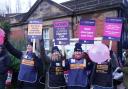 Members of the Royal College of Nursing (RCN) on the picket line outside Royal Victoria Infirmary in Newcastle Picture PA