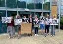 Objectors at a public inquiry into the waste incinerator proposed for Merchant Park, Newton Aycliffe.