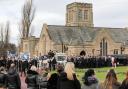 Huge crowds of mourners gathered at Newcastle's West Road Cemetery to say their goodbyes to 14-year-old Gordon Gault who tragically died following a stabbing incident last month.