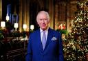 King Charles III during the recording of his first Christmas broadcast in the Quire of St George's Chapel at Windsor Castle, Berkshire Picture: PA