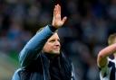 Eddie Howe applauds the fans in the wake of Newcastle's 2-0 win over Leicester