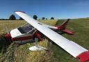 A pilot went careering into a field when the wheel of his plane snapped off on landing at Fishburn Airfield, County Durham.