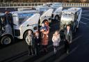 Children across Redcar & Cleveland got creative when tasked with naming the council's new road-sweepers. L to R; Abi Prunty, aged 9, Irana Kell, aged 6, Edward Prest, aged 11 months and his Mum Michelle, Sophie Prunty, aged 7 and Clifford Forward, aged