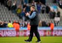 Eddie Howe applauds the home fans after Newcastle United's 1-1 draw with West Ham