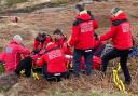 A man had to be stretchered off hills and taken to hospital by mountain rescue teams on Saturday (February 18) morning