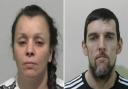 Anne Marie Simpson of Woodbine Street and Christopher Rutherford of Hazlett Avenue, both South Shields, who have been banned from entering shops including Asda, Sainsbury's and Tesco.