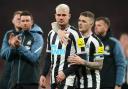Newcastle United's Bruno Guimaraes (left) and Kieran Trippier look dejected after the Carabao Cup Final match at Wembley Stadium