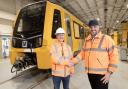 Nexus Managing Director Martin Kearney and train manufacturer Stadler's project manager Adrian Wetter at the new Gosforth depot.