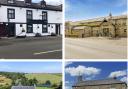 Pubs for sale clockwise: The Black Bull, Battlesteads Hotel and Restaurant, The Boatside Inn, The Carts Bog Inn