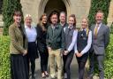 Richard Hammond with staff at Langley Castle