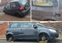 This owner decided to remove the wheels off the car after it was clamped by the DVLA.