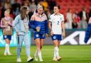 Lucy Bronze (right) leaves the field after England's Women's World Cup opener against Haiti