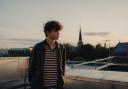 Singer Tom A Smith on the roof of Darlington Hippodrome.