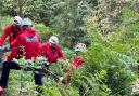 The man was walked up the main path by the team and taken to hospital for treatment