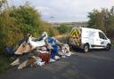 Waste fly-tipped on Harperley Lane by Brown.