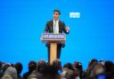 Rishi Sunak speaking at the Tory party conference on Wednesday (October 4).