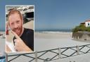 Darlington-born Paul Calow, inset, died after getting into trouble in the sea off the Sao Pedro de Moel beach in Portugal on Wednesday (October 4).