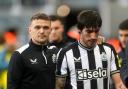Sandro Tonali leaves the pitch with Kieran Trippier after Newcastle's 4-0 win over Crystal Palace