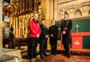 From left, Lt. Col. Barney Barnbrook, Major Chris Lawton MBE, Canon Michael Everitt and Cpt. Rich Watterson in the DLI chapel at Durham Cathedral.