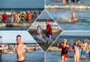 Hardy swimmers braved the icy waters of the North Sea to take a New Year's dip into 2024.