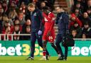 Alex Bangura suffered an injury in the first half of Middlesbrough's Carabao Cup win over Chelsea