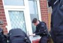 Police force entry to the raided property in Croft Gardens, Ferryhill, on January 24 this year
