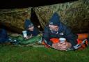 Terry McDermott-Moses and Ian Slaughter during the sleep-out