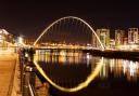 The Millennium Bridge in Gateshead goes gold last year