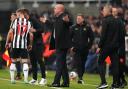 Everton boss Sean Dyche watches on at Newcastle