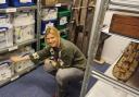 Anneke Hackenbroich hard at work in one of the museum’s storerooms