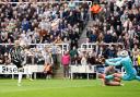 Newcastle's Anthony Gordon scores against Tottenham