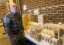 Clive Holmes from Durham beside his model of York Minster. His wife has asked him to give away his model of York Minster, as it was taking up too much room in the house.