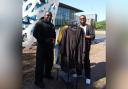 Left, Victor Kwesi and John Nwachukwu with their fashion collection