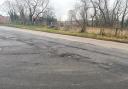 The state of the road leading into Middleton St George that he said multiple people have damaged their cars on