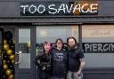 Too Savage on Post House Wynd pictured owners Emily Downie, Veronica Dimery and Henry Downie