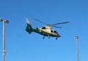 The air ambulance on the scene of the incident