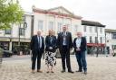 The leader of North Yorkshire Council, Cllr Carl Les, Mayoress of Ripon, Cllr Jackie Crozier, Mayor of Ripon, Cllr Andrew Williams, and North Yorkshire Council’s executive member for corporate services, Cllr Heather Phillips outside Ripon Town Hall
