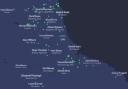 Map showing celebrities around the North East