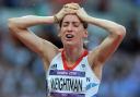 AGONY, THEN ECSTACY: Weightman appears dejected after her semi-final, but soon discovered she has qualified for the final