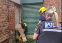 Police force entry to the property in Bede Street, Easington Colliery, on June 19