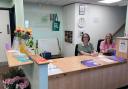 Left, chief officer Karyn Ainsley and receptionist Theresa Ellis in the Meadow Well Connected community centre's current reception area