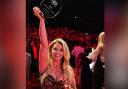 FAKE salon owner Kylie Hammond, of Crakehall near Bedale, celebrates after being been named the UK’s Hair Extensions Specialist of the Year at the UK Hair and Beauty Awards