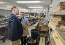 Paul McGinnety in the woodshop at the North East Autism Society
