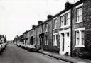 KNOCKED DOWN: Looking north along Larchfield Street, Darlington, shortly before demolition, in 1980. No 2, where Emilie Marshall was born, is the white door on the right
