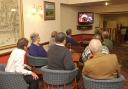Members of Richmond Conservative Club watching the funeral of Baroness Thatcher